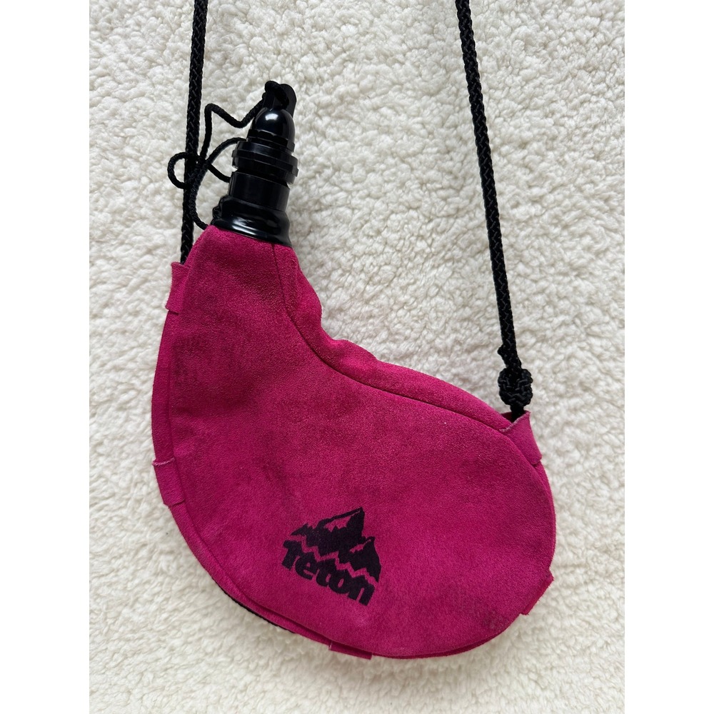 Teton Bota Bag Canteen Pink Suede Vintage Style Water Wine Bag